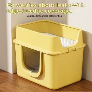 Extra-large Fully Enclosed Litter Box With Sand-trapping Features